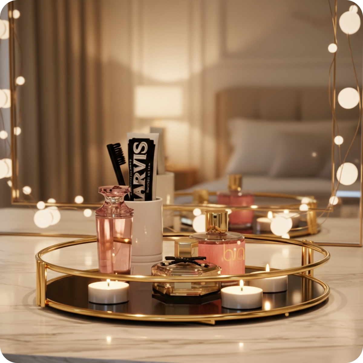 Round Makeup organizer cosmetic shelf