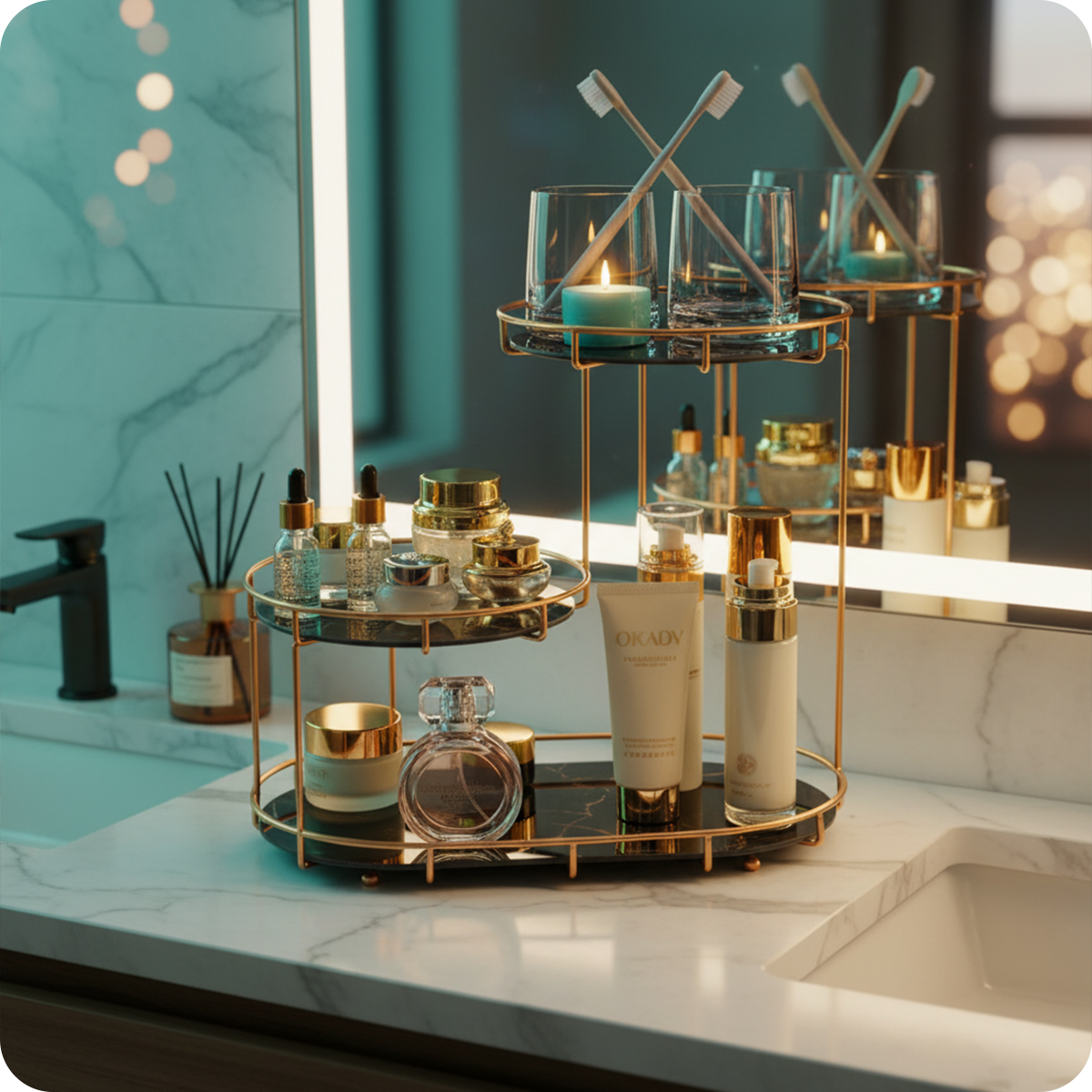 3-Tier Cosmetic Storage Rack High-End Metal